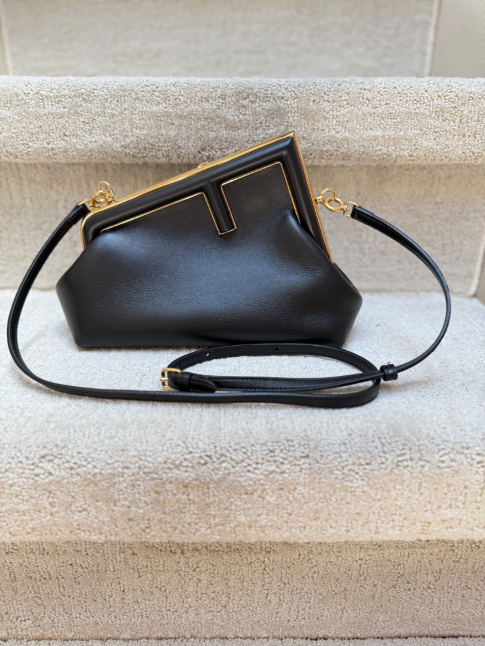 FENDI Shiny Nappa Small Fendi First Black Pre-Owned